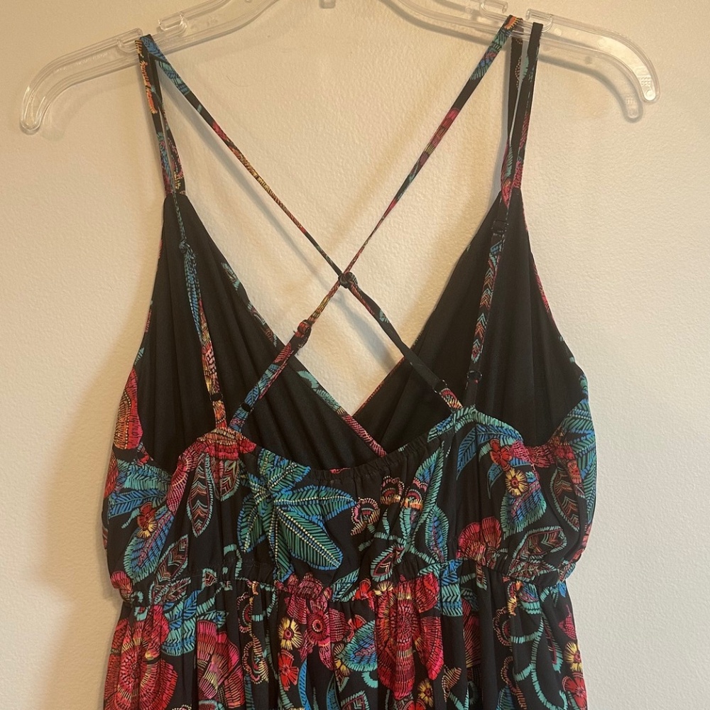 Flying Tomato black floral maxi dress L - Picture 6 of 8